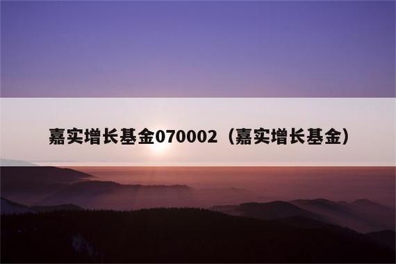 嘉实增长混合-嘉实增长混合070002