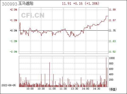 300993-300993玉马遮阳开盘价